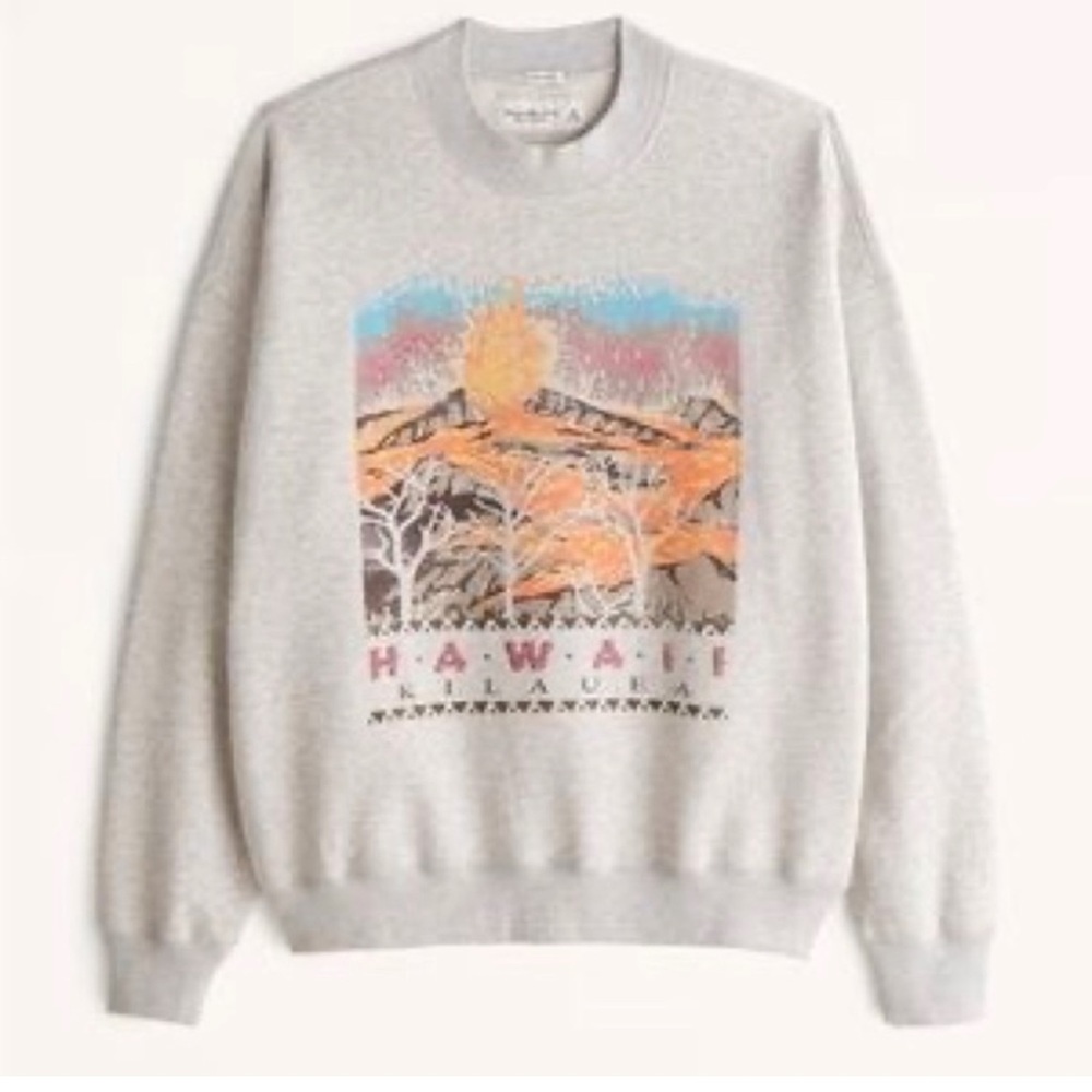 Abercrombie Hawaii Graphic Crew Sweatshirt 🌋 size Large